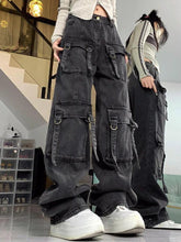 Street Multi Pocket High Rise Cargo Jeans